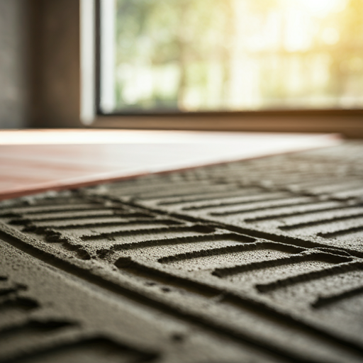 image of redi tile mortar bed on subfloor